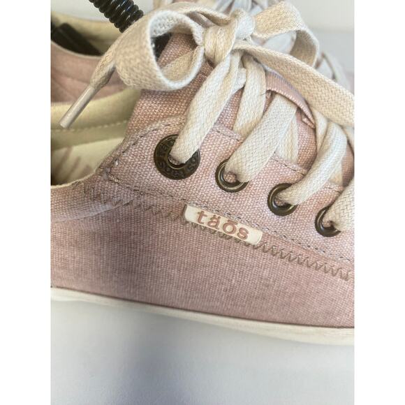 TAOS SNEAKERS WOMENS 6.5 US 37 EU SHELL PINK HEMP STAR CANVAS STA-12844 CASUAL - Picture 9 of 11